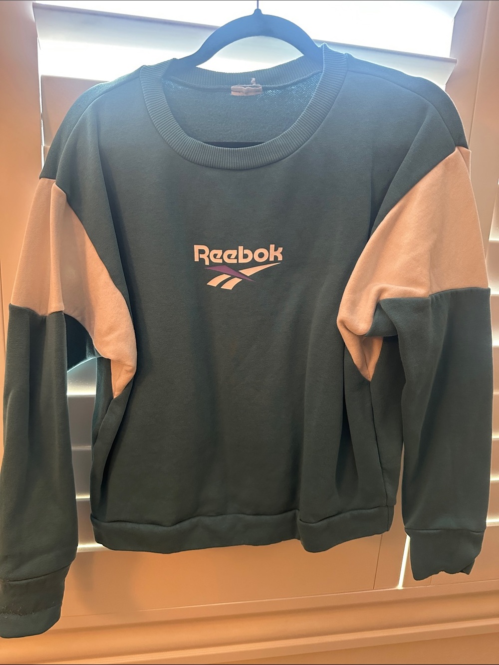 Reebok Teal Sweatshirt with Pink Accent Logo